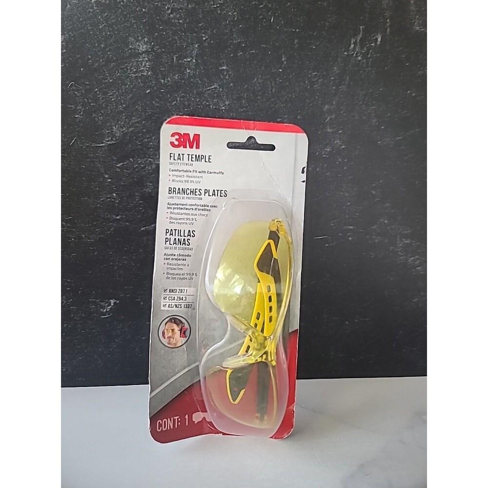 3M Safety Glasses Amber Lens Black/Yellow Frame 1 pc